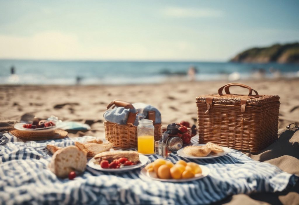 picknick op het strand, dates, date ideeën, koppels, liefde